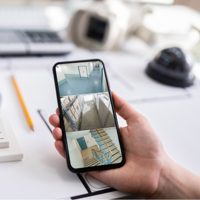 College Station security camera feed on cell phone